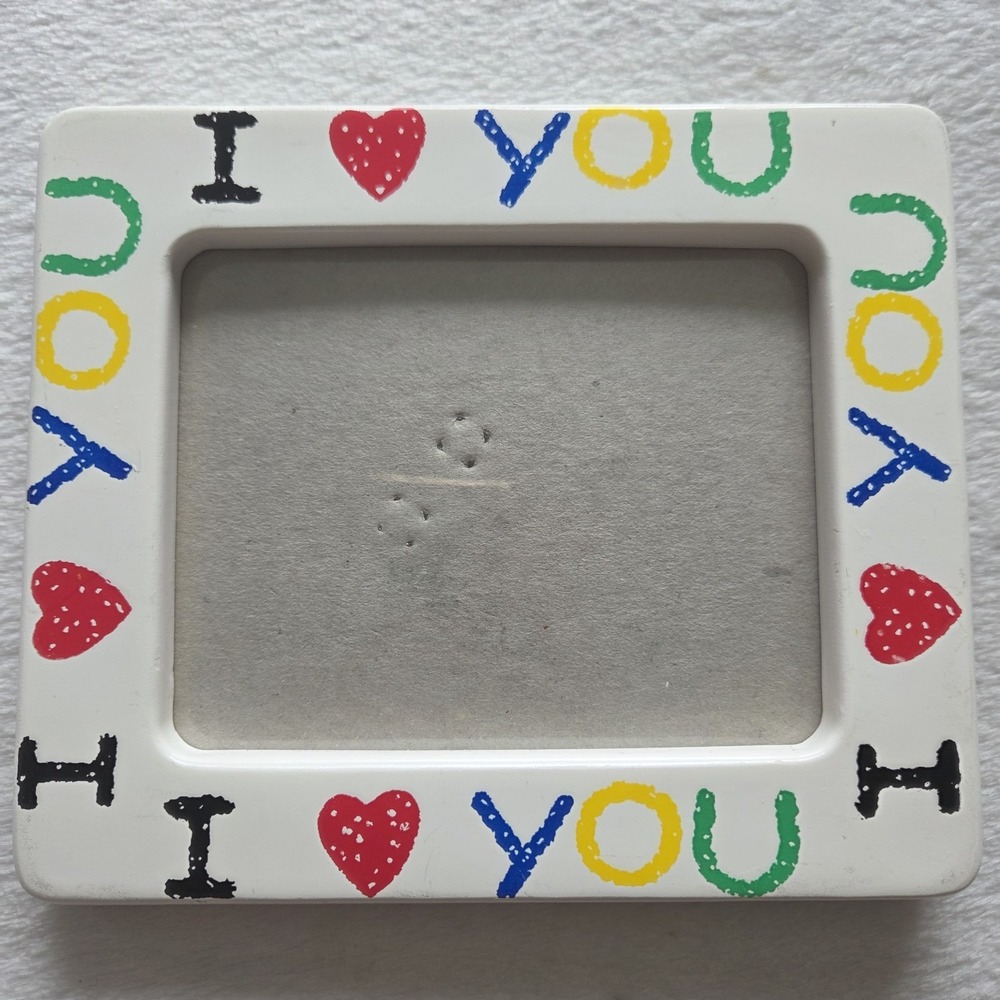 Vintage I Love You Frame 3.5x5 Colorful Kids Memories Writing